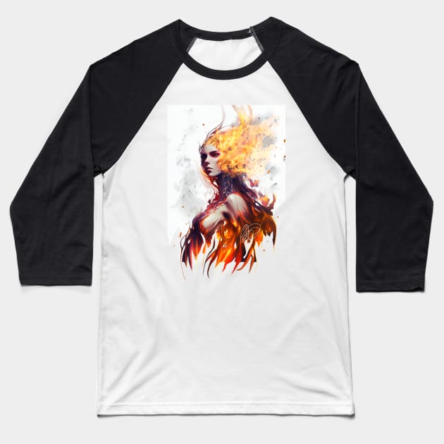 Fire Baseball T-Shirt by BYCOLERO